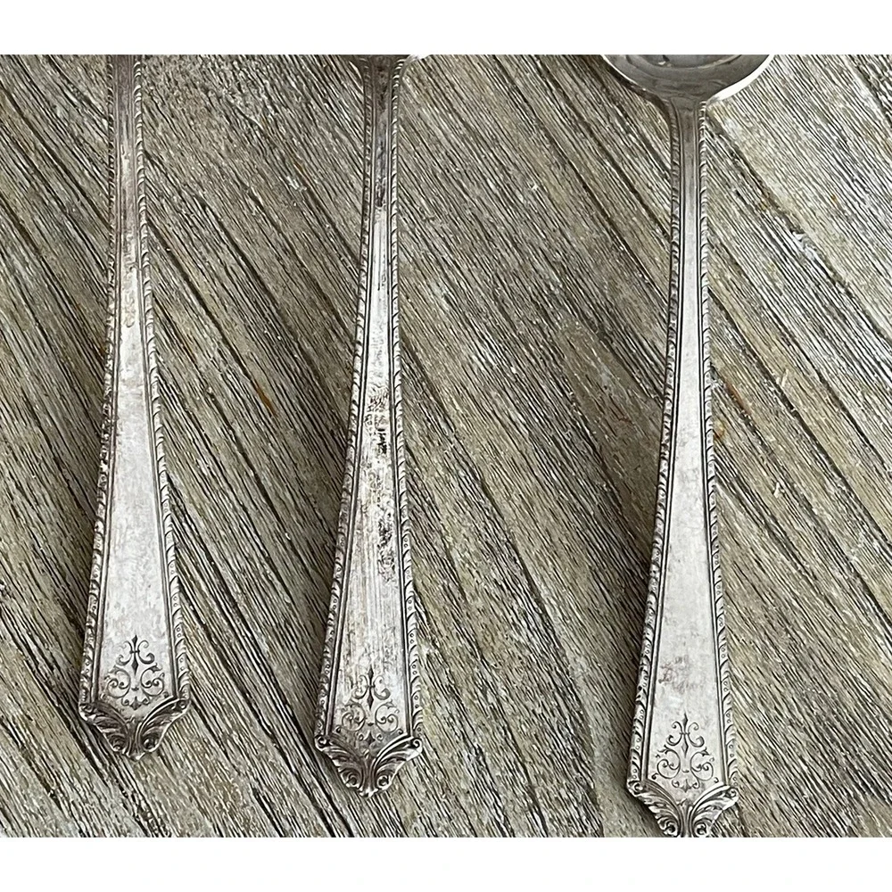 Holmes & Edwards Inlaid Super Plate Lot Of 3 Serving Spoons 9 3/8in